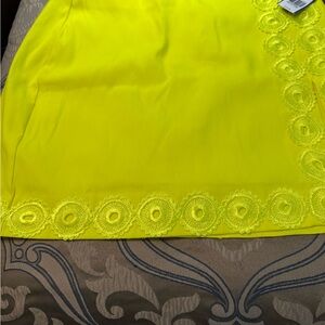 Vibrant Yellow (Lemon) Skort with shorts with Lace Trim